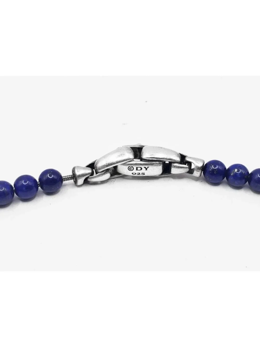 David Yurman Men's Spiritual Beads Bracelet Lapis Lazuli with Sterling Silver